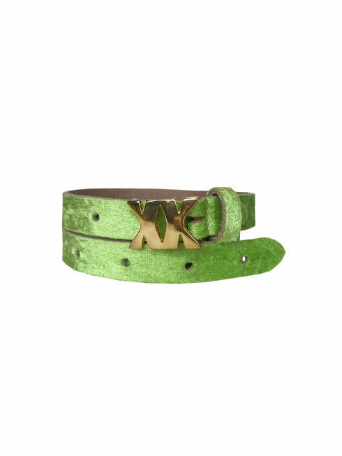 Leather Belt Shine Gold PBK Suede